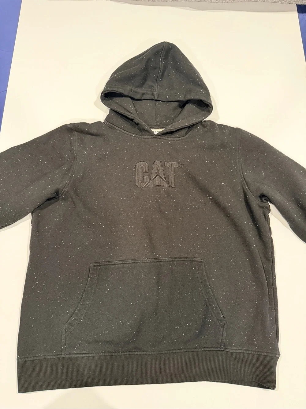 Caterpillar Black Speckled Crewneck Hoodie